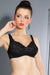 Elegant Lace Mesh Soft Cup Bra with Foam Support and Bow Detail