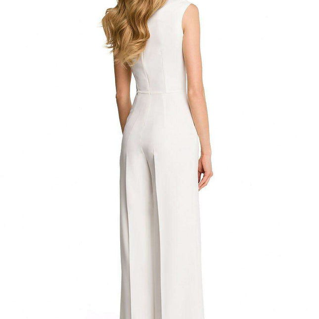 Chic Draped Jumpsuit with Flowing Wide-Leg Design - Stylish & Adaptive