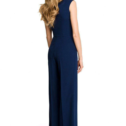 Chic Draped Jumpsuit with Flowing Wide-Leg Design - Stylish & Adaptive