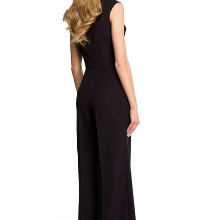 Chic Draped Jumpsuit with Flowing Wide-Leg Design - Stylish & Adaptive