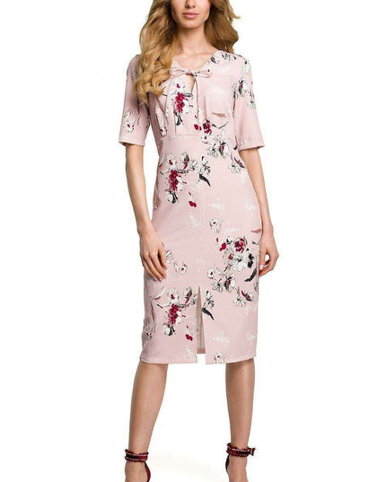 Elegant Floral V-Neck Midi Dress