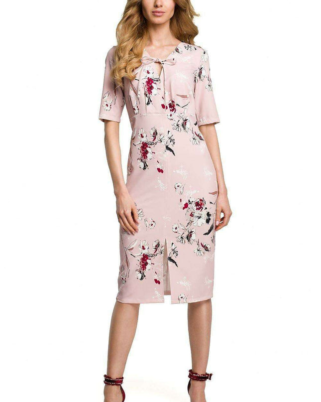 Elegant Floral V-Neck Midi Dress