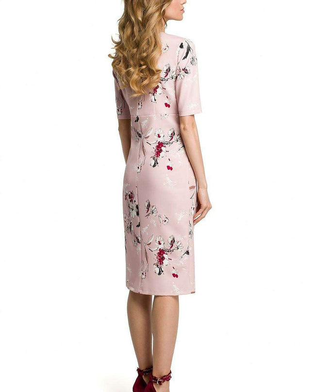 Elegant Floral V-Neck Midi Dress
