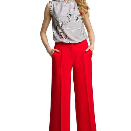 Chic Wide-Leg Trousers for Women with Convenient Side Pockets