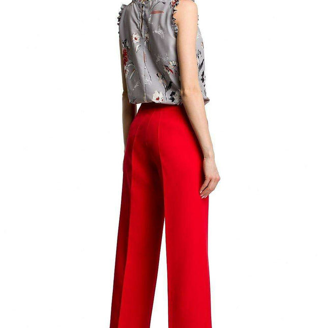 Chic Wide-Leg Trousers for Women with Convenient Side Pockets