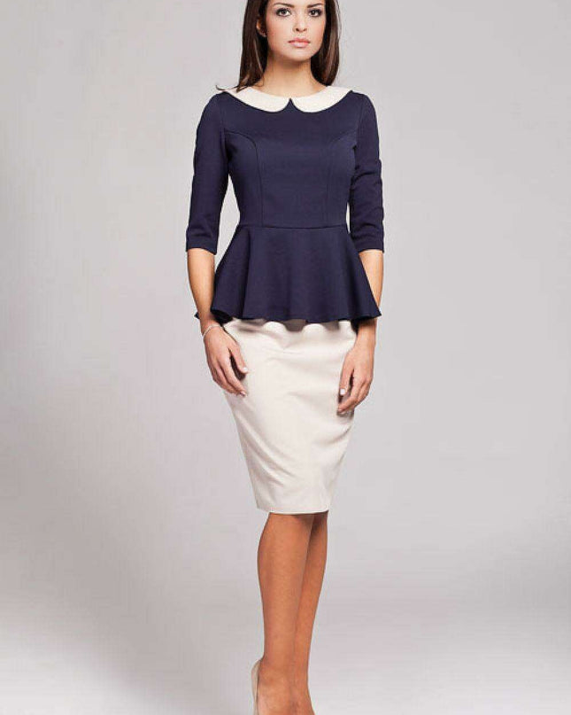 Chic Red Blouse with Removable Be-be Collar