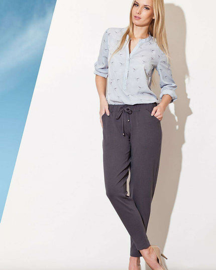 Elegant Women's Tapered Leg Trousers by Figl: Stylish Comfort Redefined