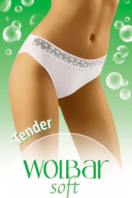 Lace-Trimmed White Cotton Panties - Wolbar 30645
