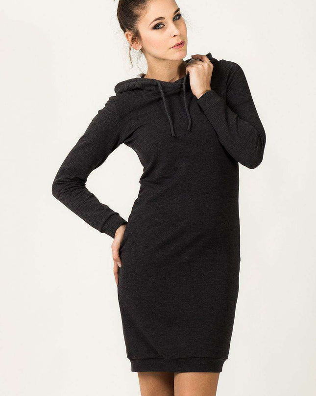 Casual Sporty Hooded Knit Dress - Ideal for Everyday Wear