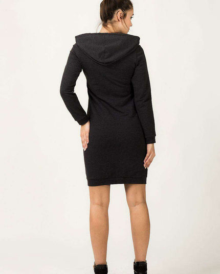 Casual Sporty Hooded Knit Dress - Ideal for Everyday Wear