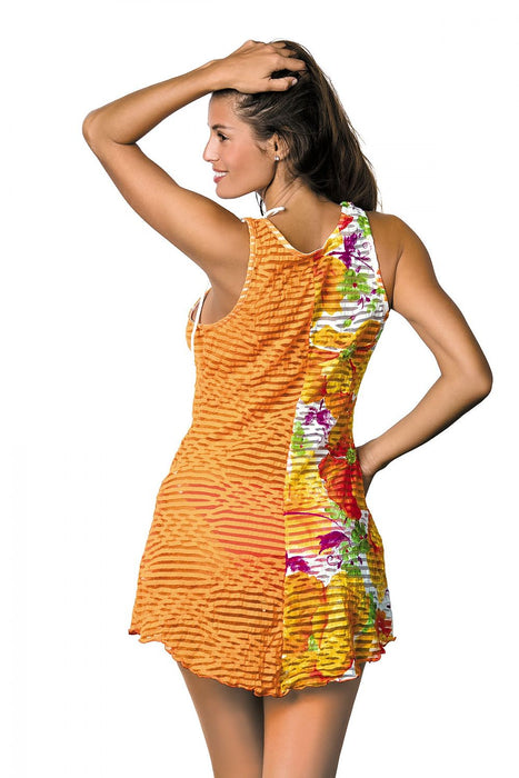 Tropical Blossom Resort Tunic - Women's Floral Beachwear Cover-Up