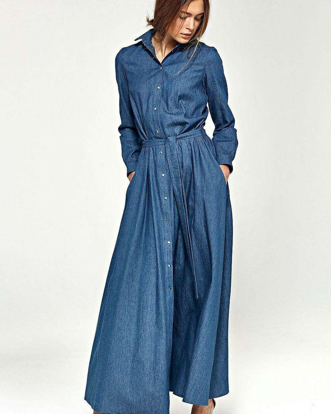 Spring Bloom Maxi Shirt Dress For Women Casual Chic