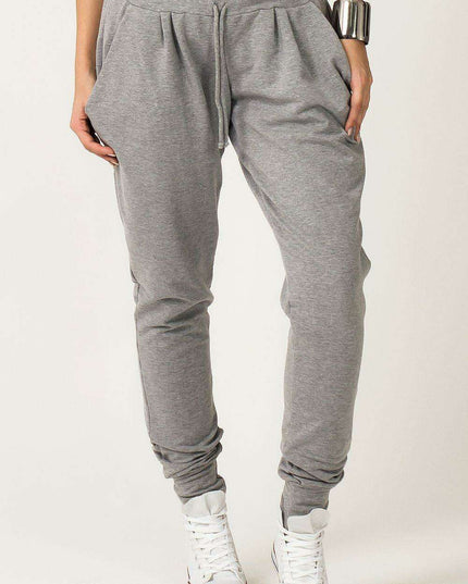 Chic Urban Grey Sweatpants with Ribbed Hem - Tessita 36109 for Ultimate Comfort