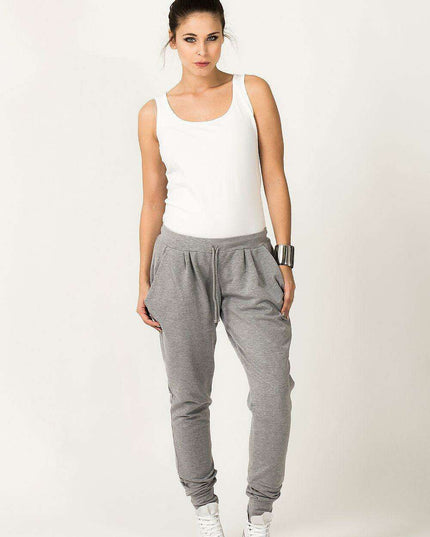 Chic Urban Grey Sweatpants with Ribbed Hem - Tessita 36109 for Ultimate Comfort