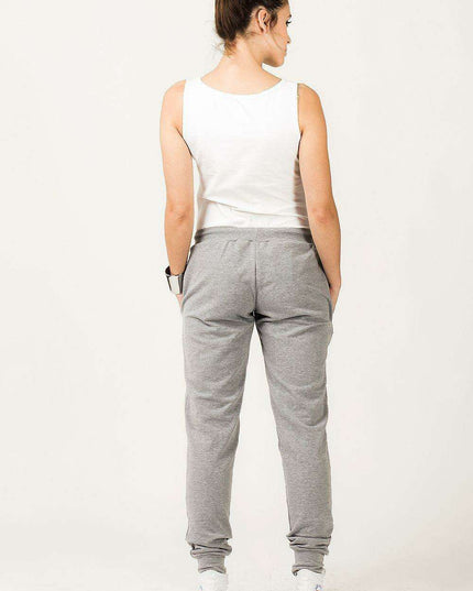 Chic Urban Grey Sweatpants with Ribbed Hem - Tessita 36109 for Ultimate Comfort