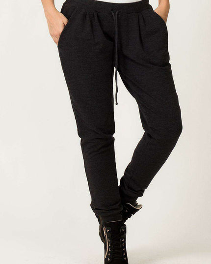Trendy Dark Grey Wide Hem Sweatpants - Tessita Loungewear Essentials