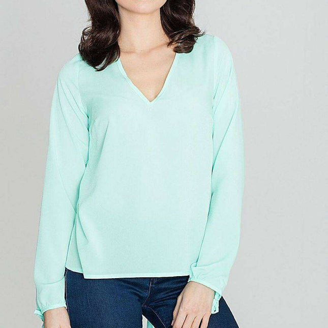Heartline Tie-Up Chic Blouse - Spandex-Polyester Viscose Blend