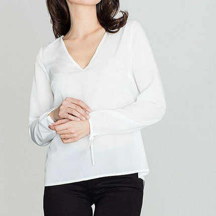 Heartline Tie-Up Chic Blouse - Spandex-Polyester Viscose Blend