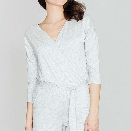 Elegant Knit Jumpsuit with Adjustable Waist Tie