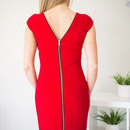 Elegant Zippered Midi Dress