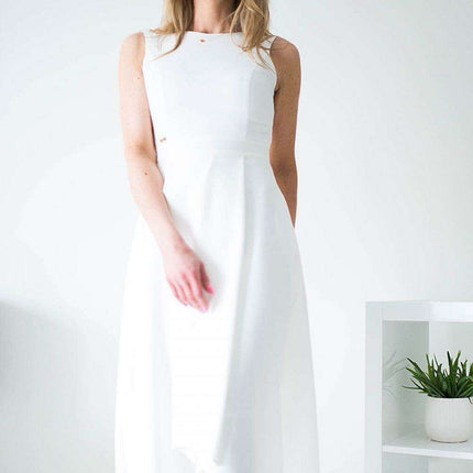 Elegant High-Low Hem Zipper-Back Evening Gown