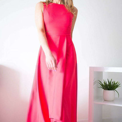 Elegant High-Low Hem Zipper-Back Evening Gown