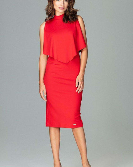 Sophisticated Cape Cocktail Dress - Lenitif