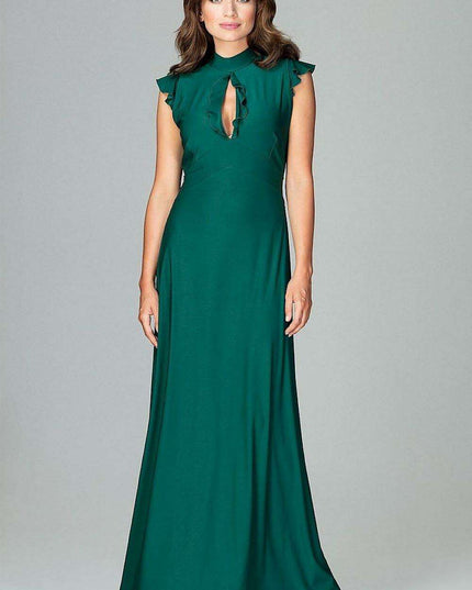 Chic Ruffled Maxi Evening Dress "Lenitif"