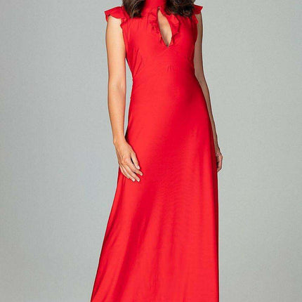 Chic Ruffled Maxi Evening Dress "Lenitif"