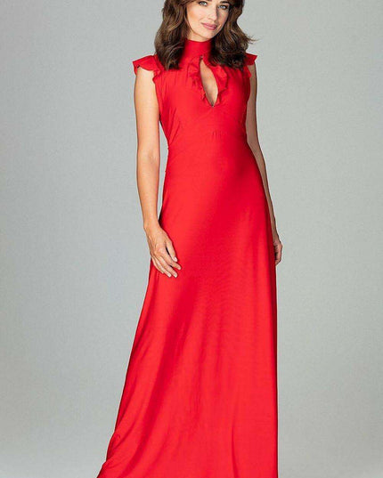 Chic Ruffled Maxi Evening Dress "Lenitif"
