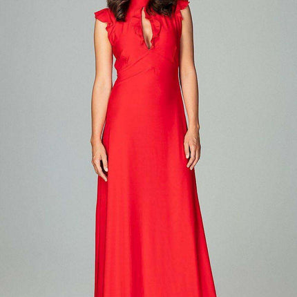 Chic Ruffled Maxi Evening Dress "Lenitif"