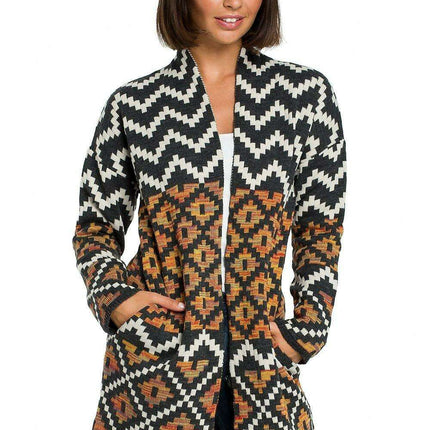 Bohemian Aztec Knit Wrap Cardigan