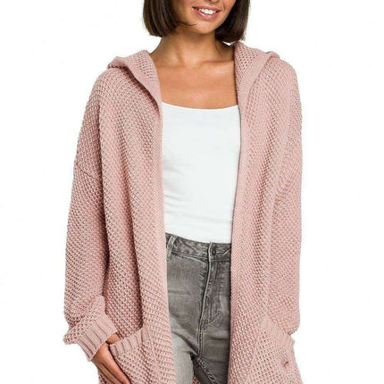 Chic Hooded Knit Cardigan with Convenient Pockets