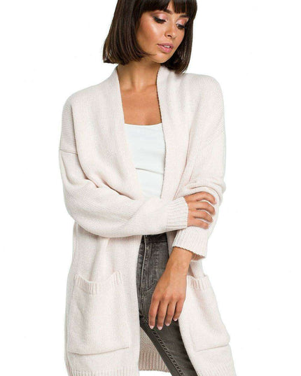 Open Front Long Sleeve Knit Cardigan