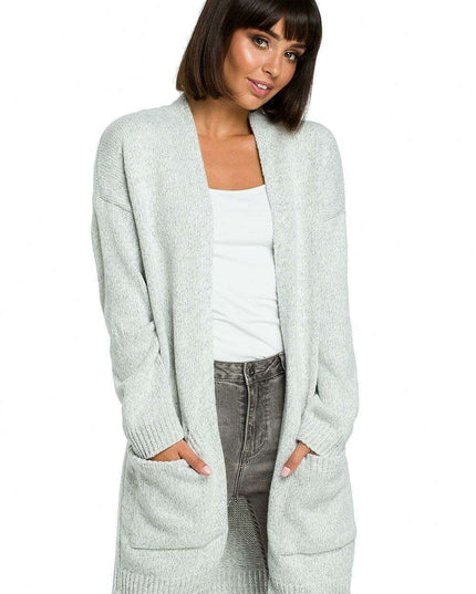 Open Front Long Sleeve Knit Cardigan