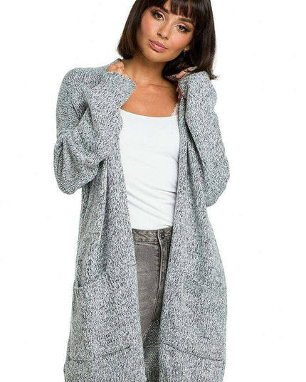 Open Front Long Sleeve Knit Cardigan
