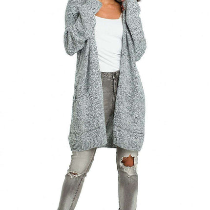 Open Front Long Sleeve Knit Cardigan