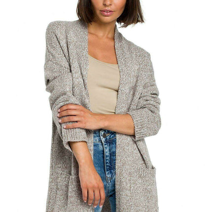 Open Front Long Sleeve Knit Cardigan