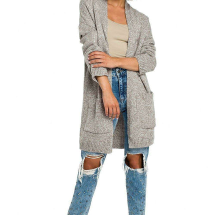 Open Front Long Sleeve Knit Cardigan
