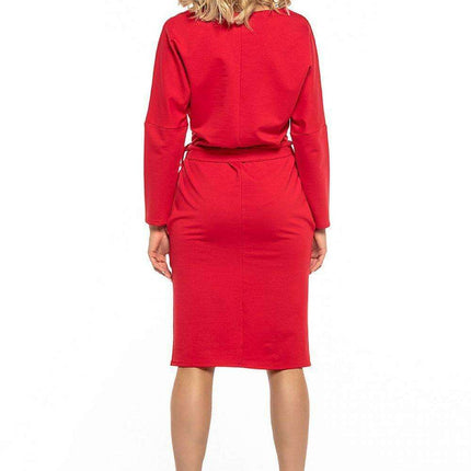 Elevated Kimono-Style Cotton Knit Dress with Adjustable Waist Belt