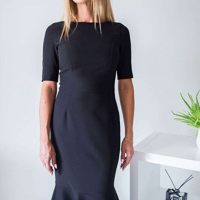 Chic Zippered Frill Sleeve Cocktail Dress