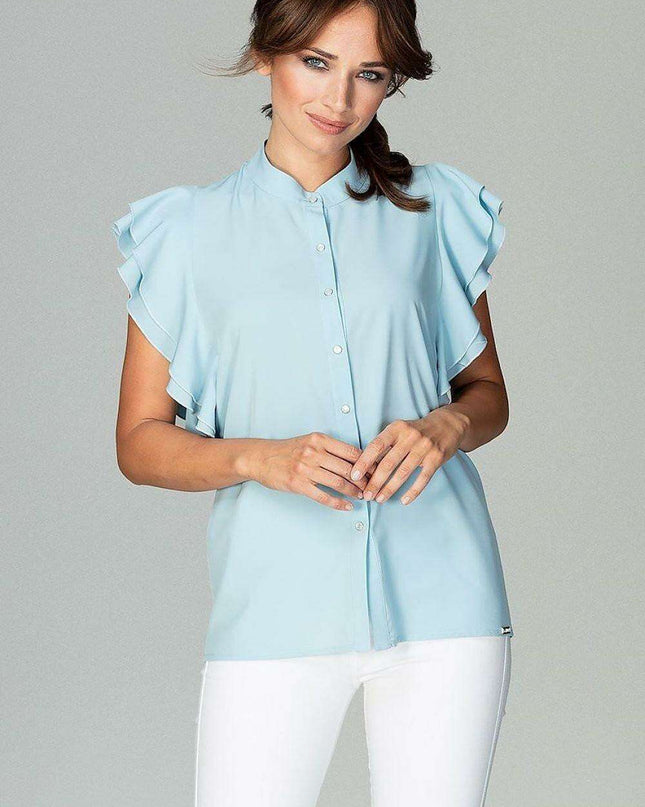 Chic Frill-Trim Blouse for Professional Women