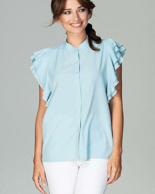Chic Frill-Trim Blouse for Professional Women