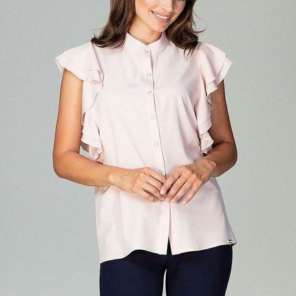Chic Frill-Trim Blouse for Professional Women