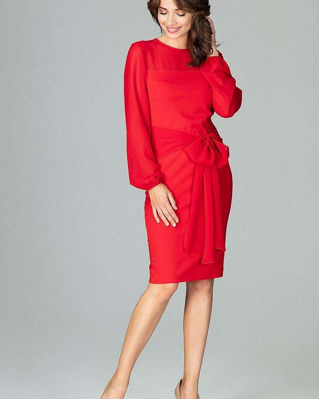 Elegant Bow-Detail Evening Gown