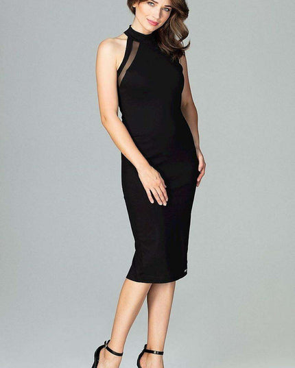 Chic Sheer-Detail Cocktail Gown