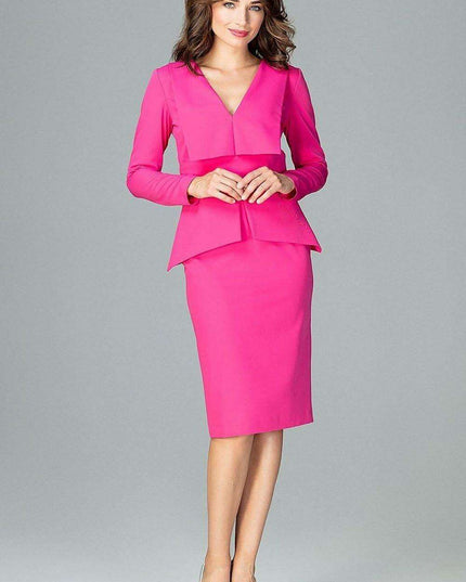 Elegant Geometric Midi Dress with Long Sleeves