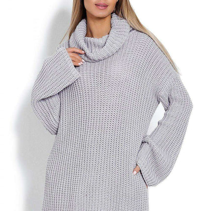 Chunky Knit Turtleneck Sweater with Bell Sleeves