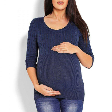 Elegant Maternity Knit Pullover with Peekaboo Design