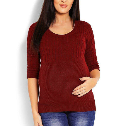 Elegant Maternity Knit Pullover with Peekaboo Design
